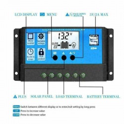 Regolatore di carica 10A 12/24V con crepuscolare [YJSS10] e doppia presa USB