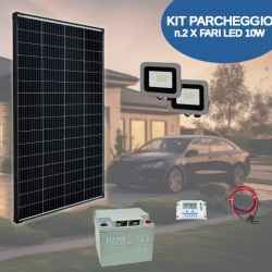 Kit illuminazione parcheggio con due fari led da 10W - Pannello 130W