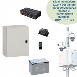 Kit alimentazione 40W - 12/24V per videosorveglianza su illuminazione...