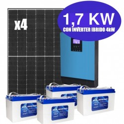 Kit solare IBRIDO 1,7 kW 48V per baita e case di campagna