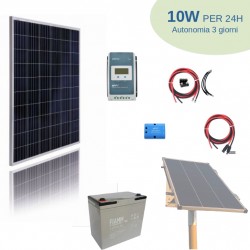 Kit alimentazione solare 24h 10Watt 12/24V - Autonomia 3 giorni